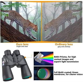 img 3 attached to 🔭 High-Definition Waterproof Zoom Binoculars: 10-24x50 Power Adjustable for Bird Watching, Hunting, Travel, Concerts - Durable BAK4 Prism FMC Lens