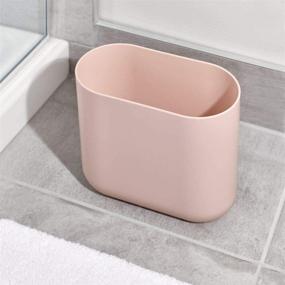 img 1 attached to 🗑️ iDesign Cade Oval Slim Trash Can - Compact Waste Basket for Bathroom, Bedroom, Home Office, Dorm, College - Blush