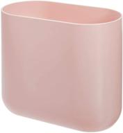 🗑️ idesign cade oval slim trash can - compact waste basket for bathroom, bedroom, home office, dorm, college - blush логотип