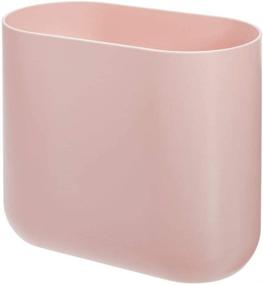 img 2 attached to 🗑️ iDesign Cade Oval Slim Trash Can - Compact Waste Basket for Bathroom, Bedroom, Home Office, Dorm, College - Blush