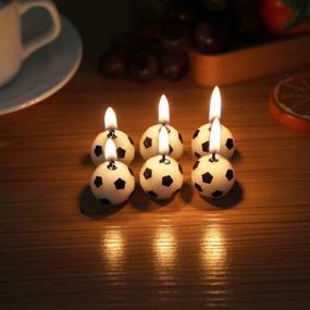 img 3 attached to Soccer-themed Cake Candles: 6Pcs Football Decoration for Kid's Birthday Party and Home Décor