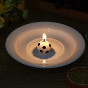 img 1 attached to Soccer-themed Cake Candles: 6Pcs Football Decoration for Kid's Birthday Party and Home Décor