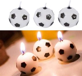 img 4 attached to Soccer-themed Cake Candles: 6Pcs Football Decoration for Kid's Birthday Party and Home Décor