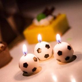 img 2 attached to Soccer-themed Cake Candles: 6Pcs Football Decoration for Kid's Birthday Party and Home Décor