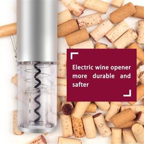 img 3 attached to 🍷 QcoQce Electric Wine Opener: Cordless Automatic Corkscrew with Foil Cutter, Stand, and Batteries Included