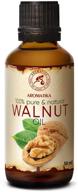 🌰 usa refined walnut oil 1.7 oz (50ml) - pure & natural juglans regia seed oil - cold pressed - intensive care for face, body, hair, skin, nails, hands - ideal with essential oils logo