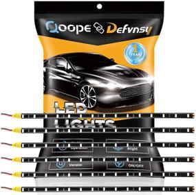 img 4 attached to 🚗 Qoope Car Underglow Lights, Interior LED Strip Lights, 30CM 15SMD 12V Motorcycle LED Lights Strip, Waterproof Glow LED Strip Lights for Boats, Truck Decorative Lights, Pack of 6 - Yellow/Amber