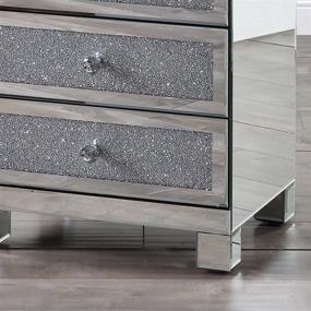img 1 attached to Mirrored Nightstand Drawers Crystal Furniture