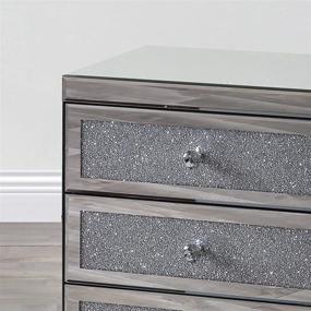 img 2 attached to Mirrored Nightstand Drawers Crystal Furniture