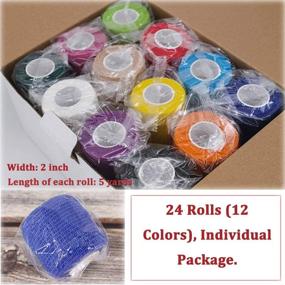 img 3 attached to 🌈 Versatile 24 Pack Self Adherent Wrap: Ideal for Sports, First Aid, and Veterinary Use - Elastic Non Woven Cohesive Bandage for Sprains, Swelling - Rainbow Color 2 Inch 5 Yards