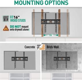 img 2 attached to 📺 Tilting TV Wall Mount Bracket: Universal Low Profile Mount for 26-55 Inch Flat Screen TVs - Easy Install, Ultra Slim Design, Tilting Knob - Fits 12/16" Studs - Max VESA 400x400mm - Holds up to 99 lbs. ELIVED+