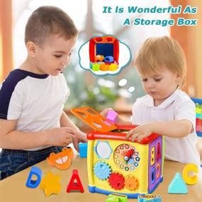 img 2 attached to 🎁 6-in-1 Multipurpose Activity Cube Baby Toys: A Perfect Christmas Birthday Gift for 12-18 Month & 6-12 Month Olds - Musical, Colorful, and Educational Toy for Boys and Girls!