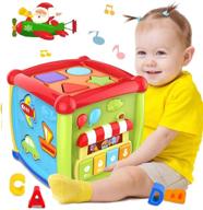 🎁 6-in-1 multipurpose activity cube baby toys: a perfect christmas birthday gift for 12-18 month & 6-12 month olds - musical, colorful, and educational toy for boys and girls! logo