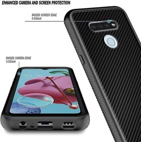 img 1 attached to 📱 Rugged Black Bumper Cover for LG K51, LG Reflect (L555DL) - E-Began Case with Built-in Screen Protector, Full-Body Shockproof Protection, Impact Resistant Carbon Fiber Phone Case