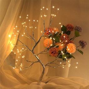 img 3 attached to 108 LED Copper Wire Desktop Bonsai Tree Light: Touch Switch, USB/Battery Powered DIY Artificial Tree Light for Wedding, Christmas, Interior Decoration (Warm White)