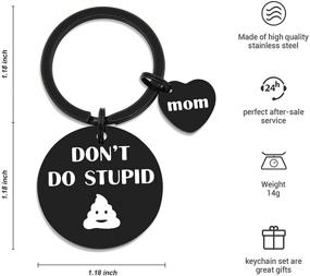 img 3 attached to 🎁 Surprise Your Teen with an Unforgettable Mom-Daughter/Mom-Son Birthday Gift - Teenager Gifts: Don't Do Stupid Poop Keychain