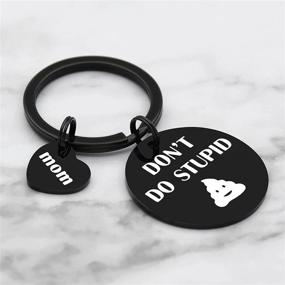 img 1 attached to 🎁 Surprise Your Teen with an Unforgettable Mom-Daughter/Mom-Son Birthday Gift - Teenager Gifts: Don't Do Stupid Poop Keychain