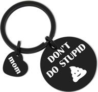 🎁 surprise your teen with an unforgettable mom-daughter/mom-son birthday gift - teenager gifts: don't do stupid poop keychain logo