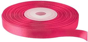 img 2 attached to 💕 Hot Pink Satin Ribbon: Versatile Must-Have for Crafts, Wedding Décor, and More!