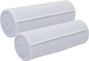 img 1 attached to 🤍 High-Quality Nexskin 6" Organic Latex Free American Cotton Bandage - Elastic & Comfortable with Single Hook & Loop Closure (White, 2 Pack)