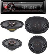 🚗 pioneer single din bluetooth in-dash car stereo receiver with usb, mp3, aux, am/fm, digital media, pandora, spotify, pair of 6.5" and pair of 6x9" alphasonik speakers logo