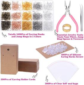 img 3 attached to 🎣 Paxcoo 2200pcs Fish Hook Earrings Making Kit: Complete Earring Supplies Set with Hooks, Rings, Pliers, Backs, and Cards for DIY Jewelry Making