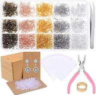 🎣 paxcoo 2200pcs fish hook earrings making kit: complete earring supplies set with hooks, rings, pliers, backs, and cards for diy jewelry making logo