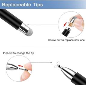 img 2 attached to 🖊️ LezGo 2 in 1 Universal Disc Stylus Touch Screen Pens for iPad Pencil (3Pcs): Compatible with Apple/iPhone/iPad Pro/Mini/Air/Android/Surface - White/Black/Rose Gold