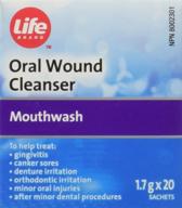 life brand oral wound cleanser powder: convenient 20 envelopes for effective healing logo