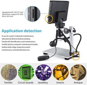 img 1 attached to 🔬 High-Quality 7-inch LCD Digital USB Microscope with 32GB TF Card - Koolertron Upgraded 12MP Camera & 1-1200X Magnification for Circuit Board Soldering, PCB Inspection, Coin Collecting, Outdoor Exploration