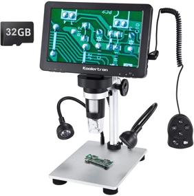 img 4 attached to 🔬 High-Quality 7-inch LCD Digital USB Microscope with 32GB TF Card - Koolertron Upgraded 12MP Camera & 1-1200X Magnification for Circuit Board Soldering, PCB Inspection, Coin Collecting, Outdoor Exploration