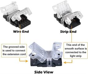 img 2 attached to 💡 Enhance Your Lighting Setup with SUPERNIGHT 10 Pack 4 Pin LED Connectors for Waterproof 10mm RGB 5050 LED Strip Lights - Quick and Convenient Strip to Wire Connection!