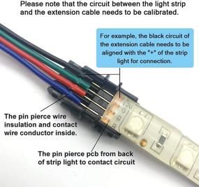 img 1 attached to 💡 Enhance Your Lighting Setup with SUPERNIGHT 10 Pack 4 Pin LED Connectors for Waterproof 10mm RGB 5050 LED Strip Lights - Quick and Convenient Strip to Wire Connection!