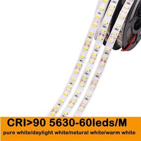 img 3 attached to Marswell CRI 90+ 5M White 5630 LED Strip Lighting LED Lamp 12V DC 300 LEDs: Perfect for Professional Photographers and DIY LED Panel Lights. Better than CRI 80! Available at Indeedstore01 (Warm White-Non Waterproof)