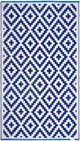 img 3 attached to 🏞️ Premium FH Home Outdoor Rug - Waterproof, Fade Resistant, Reversible - Geometric Design - Blue & White - 3 x 5 ft - Perfect for Porch, Deck, Balcony, Mudroom, Laundry Room, Patio