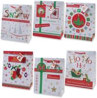 bulk assortment of 12 large christmas gift bags with handles, tags, perfect for wrapping holiday gifts logo