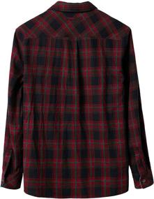 img 1 attached to Makkrom Flannel Shirts: Premium Cotton Button-Up Attire for All-Day Comfort