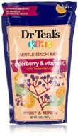 🛁 dr teal's kids pure epsom salt soak: rejuvenate with elderberry, vitamin e & essential oils, 2 lbs – natural soothing bath for children logo