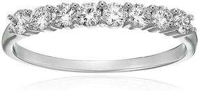 img 4 attached to Sparkling Vir Jewels Diamond Wedding Band: 1/2 cttw, 14K White Gold, 8 Stone Prong Set