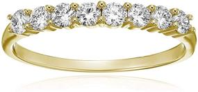 img 3 attached to Sparkling Vir Jewels Diamond Wedding Band: 1/2 cttw, 14K White Gold, 8 Stone Prong Set