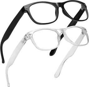 img 4 attached to MEETSUN Blue Light Blocking Glasses Men Women Anti Eyestrain Vintage Computer Gaming Glasses Lightweight Classic Eyeglasses (Black + Clear Frame 2Pack)