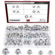 🔩 dywishkey 140-piece carbon steel t-nut assortment kit for wood, rock climbing holds, cabinetry, furniture - four claws nut set (m3-m8) logo