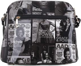 img 3 attached to 👜 Michelle Obama Purse - Glossy Magazine Cover Lightweight Medium Dome Crossbody Bag