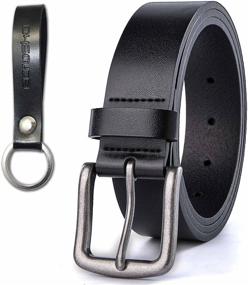 img 4 attached to 💼 Men's Wide 36 Leather Dress Casual Accessories and Belts Set