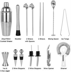 img 3 attached to 🍹 Supersun Bartender Kit 24oz Bar Shaker Christmas Gift Set: 17 Piece Stainless Steel Home Bar Set with Rotating Stand, Built-in Strainer, Muddler, Jigger, and Drink Shaker