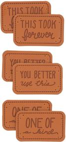 img 3 attached to 🔖 Handmade Sarcastic Leather Labels for Crafts, Knitting, and Crocheting - Pack of 6
