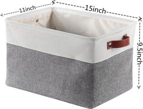 img 3 attached to Large Fabric Storage Baskets for Shelves and Closets - Set of 3, Cube Bins with Handles for Home Organization in Nursery and Closet
