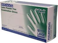 🧤 adenna gld266 gold 6 mil latex powder free examination gloves (white, large) bulk pack of 100 logo