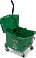 🧼 carlisle commercial mop bucket with side press wringer, 35 quart capacity in green logo