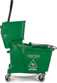 img 3 attached to 🧼 Carlisle Commercial Mop Bucket with Side Press Wringer, 35 Quart Capacity in Green